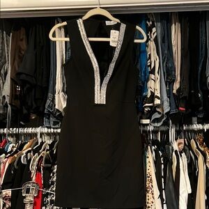 Black Dress with Silver Accents